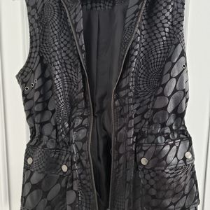 Patterned embellished vest